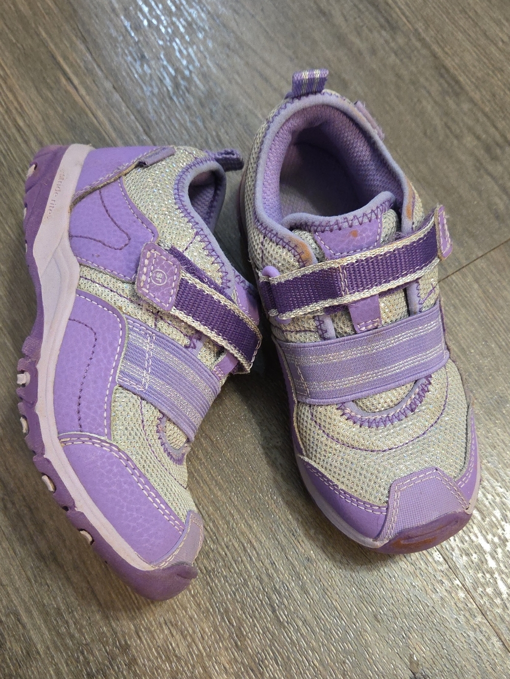 Stride Rite • Purple & Silver Sneakers with Velcro Straps